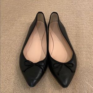 J.Crew black leather flats
